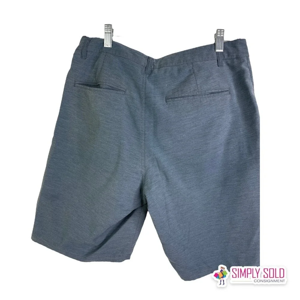 FREEWORLD Hybrid Shorts Men 30 Grey Heathered Quick Dry Casual Active Boardshort